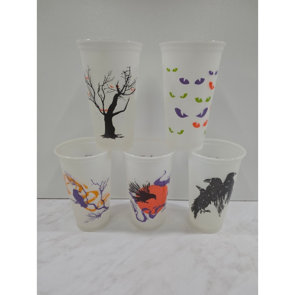 Halloween Starbucks 16 oz Grande Reusable Cups 5pk Glow in the Dark - NO LIDS